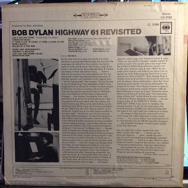 Bob Dylan - Highway 61 Revisited (VINYL) | Very Good Plus (VG+)-Music History