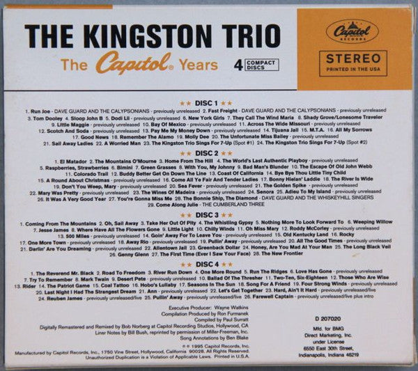 Kingston Trio - The Capitol Years | Near Mint (NM) Near Mint (NM)-Music History