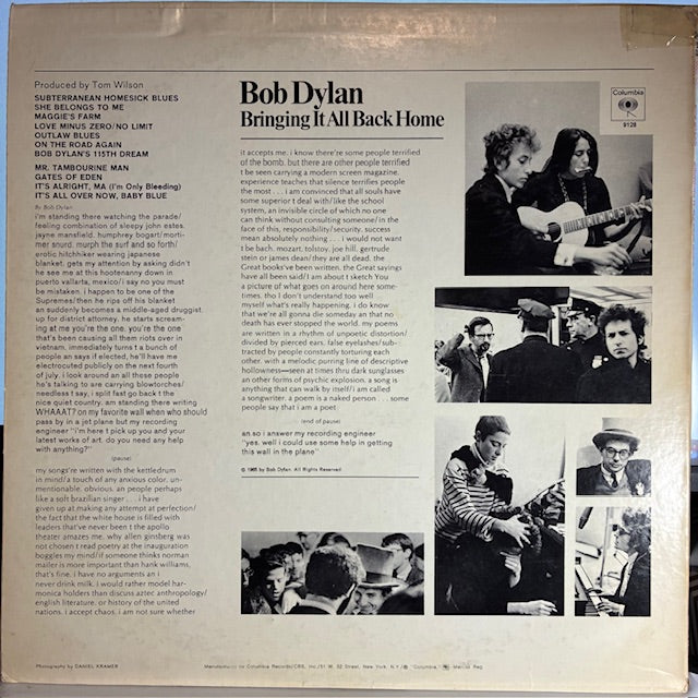 Bob Dylan - Bringing It All Back Home (VINYL) | Very Good Plus (VG+) Very Good Plus (VG+)-Music History