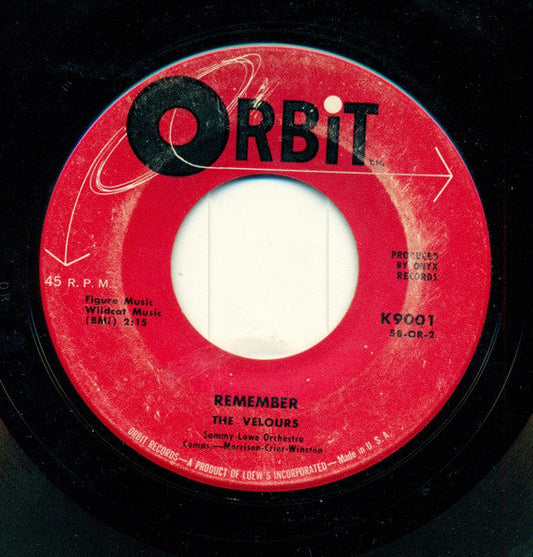 The Velours - Remember / Can I Walk You Home (7" VINYL) | Generic-Music History
