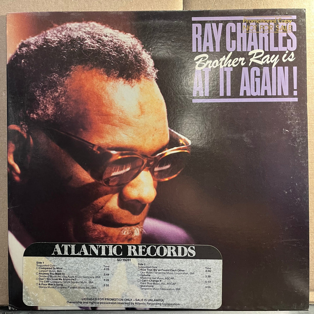 Ray Charles - Brother Ray Is At It Again! *PROMO* | Near Mint (NM) Near Mint (NM)-Music History