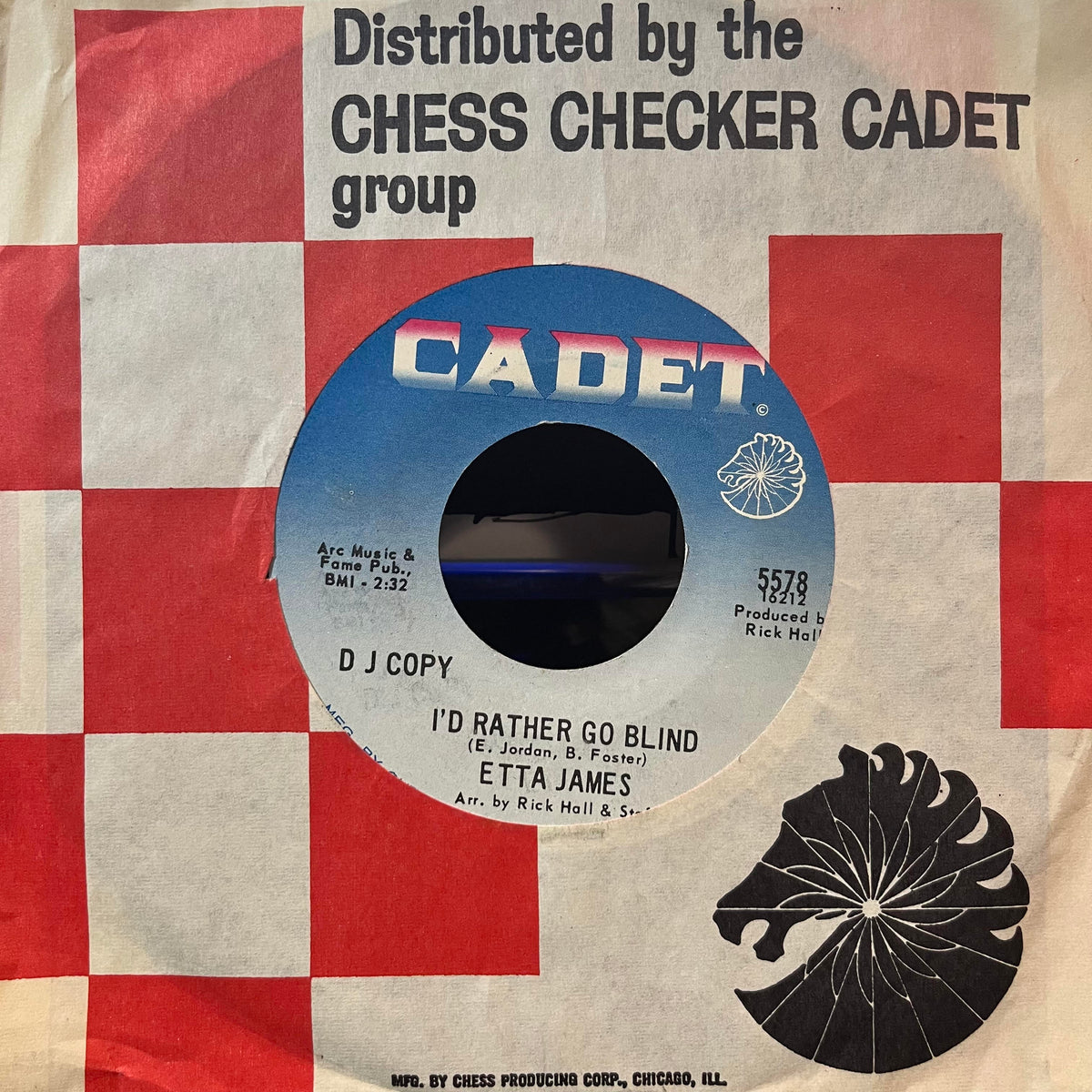 Etta James - Tell Mama / I'd Rather Go Blind (7" PROMO VINYL) | Near Mint (NM or M-) Near Mint (NM)-Music History
