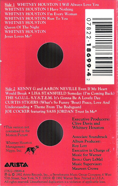 Various - The Bodyguard (Original Soundtrack Album) *CASSETTE* | Near Mint (NM) Near Mint (NM)-Music History