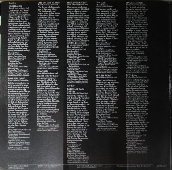 Graham Nash - Earth & Sky | Near Mint (NM) Near Mint (NM)-Music History