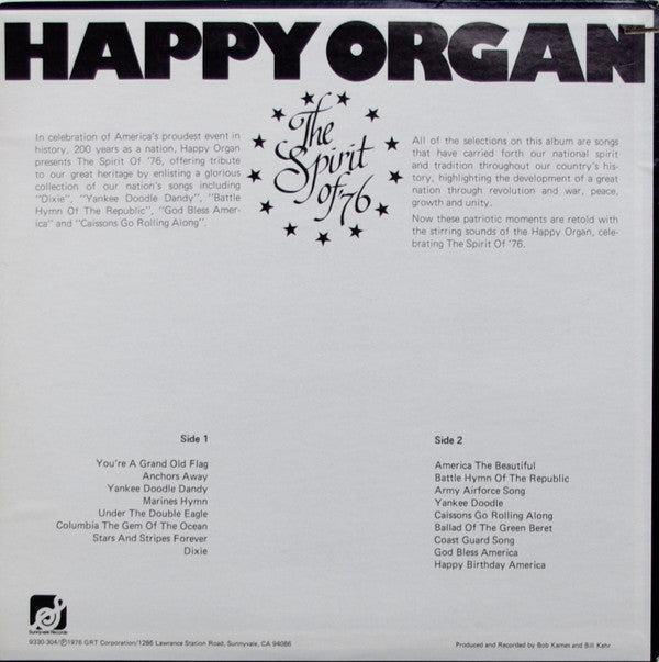Happy Organ - The Spirit Of '76 | Near Mint (NM) Near Mint (NM)-Music History