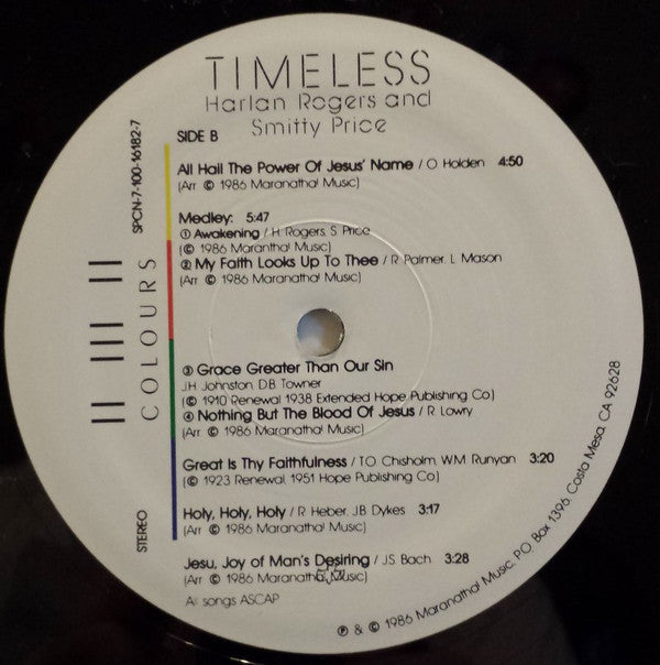 Harlan Rogers And Smitty Price - Timeless (Hymns In Colour) | Near Mint (NM) Near Mint (NM)-Music History