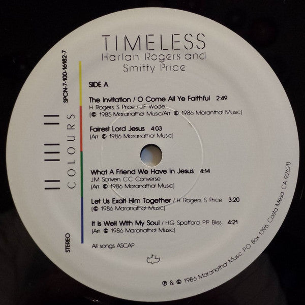 Harlan Rogers And Smitty Price - Timeless (Hymns In Colour) | Near Mint (NM) Near Mint (NM)-Music History