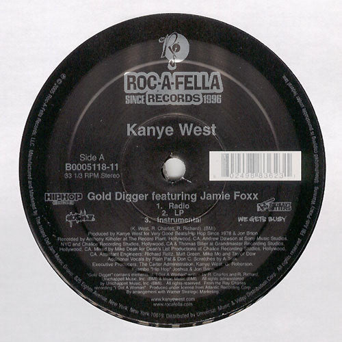 Kanye West - Gold Digger (VINYL 12" ROC-A-FELLA B0005118-11 2005) | Near Mint (NM or M-) Near Mint (NM)-Music History