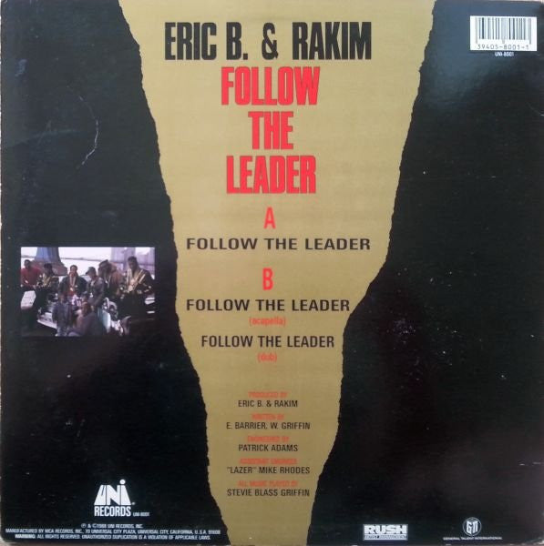 Eric B. & Rakim - Follow The Leader (VINYL 12" UNI UNI-8001 1988) | USED Near Mint (NM or M-) Near Mint (NM)-Music History