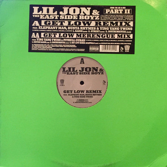 Lil' Jon & The East Side Boyz - Get Low (Remix) (12" VINYL) | Near Mint (NM) Near Mint (NM)-Music History