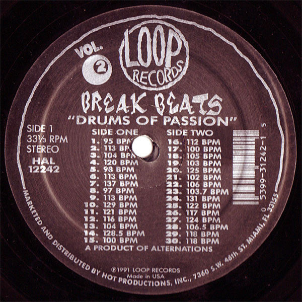 Alternations (2) - Break Beats - Drums Of Passion Vol. 2 (12" VINYL) | Near Mint (NM) Near Mint (NM)-Music History