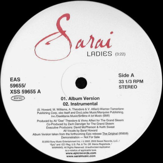 Sarai - Ladies | Near Mint (NM) Generic-Music History