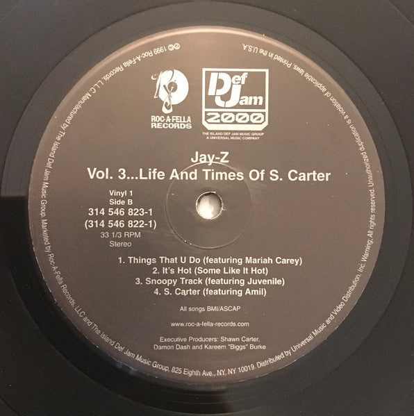 Jay-Z - Vol. 3... Life And Times Of S. Carter (VINYL LP *RECORD 1 ONLY* DEF JAM 2000 314 546 822-1 1999) | Very Good Plus (VG+) Generic-Music History