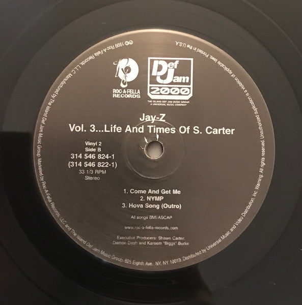 Jay-Z - Vol. 3... Life And Times Of S. Carter (VINYL LP *RECORD 1 ONLY* DEF JAM 2000 314 546 822-1 1999) | Very Good Plus (VG+) Generic-Music History