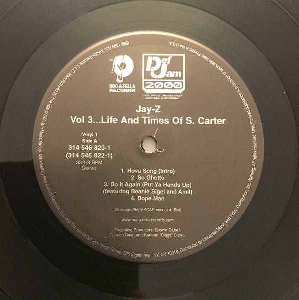 Jay-Z - Vol. 3... Life And Times Of S. Carter (VINYL LP *RECORD 1 ONLY* DEF JAM 2000 314 546 822-1 1999) | Very Good Plus (VG+) Generic-Music History