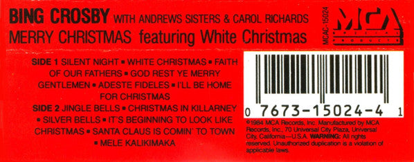 Bing Crosby - Merry Christmas *CASSETTE* | Near Mint (NM) Near Mint (NM)-Music History