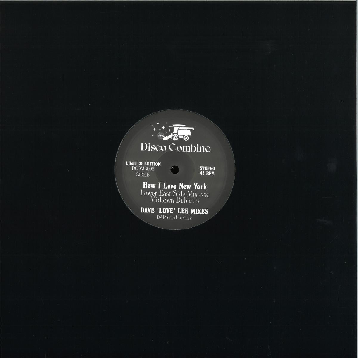 Disco Combine - Lovin' You / How I Love New York (Dave 'Love' Lee Mixes) (VINYL 12" Disco Combine DCOMB006) | NEW Mint (M) Mint (M)-Music History