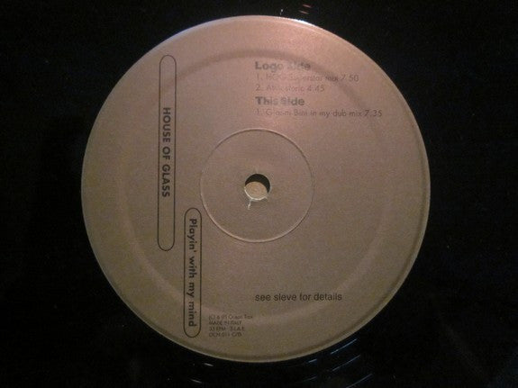 House Of Glass - Playin' With My Mind | Near Mint (NM) Very Good Plus (VG+)-Music History