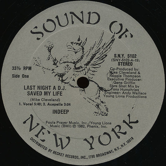 Indeep - Last Night A D.J. Saved My Life | Mint (M) Generic-Music History