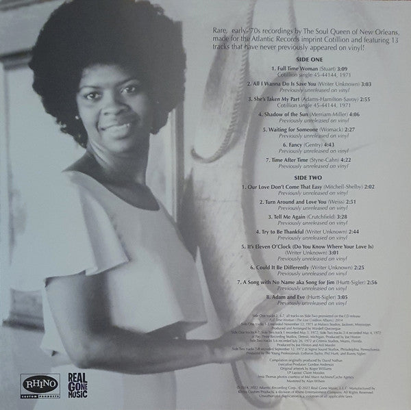 Irma Thomas - Full Time Woman (The Lost Cotillion Album) | Mint (M) Mint (M)-Music History