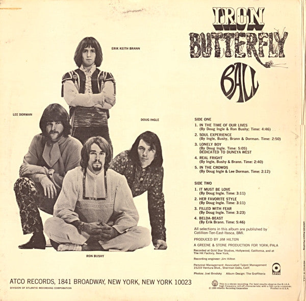 Iron Butterfly - Ball | Near Mint (NM) Very Good Plus (VG+)-Music History