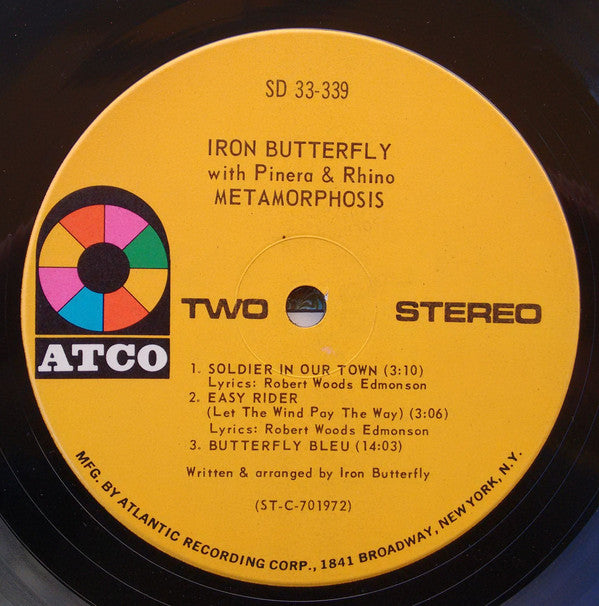 Iron Butterfly With Mike Pinera & El Rhino - Metamorphosis | Very Good (VG) Very Good Plus (VG+)-Music History