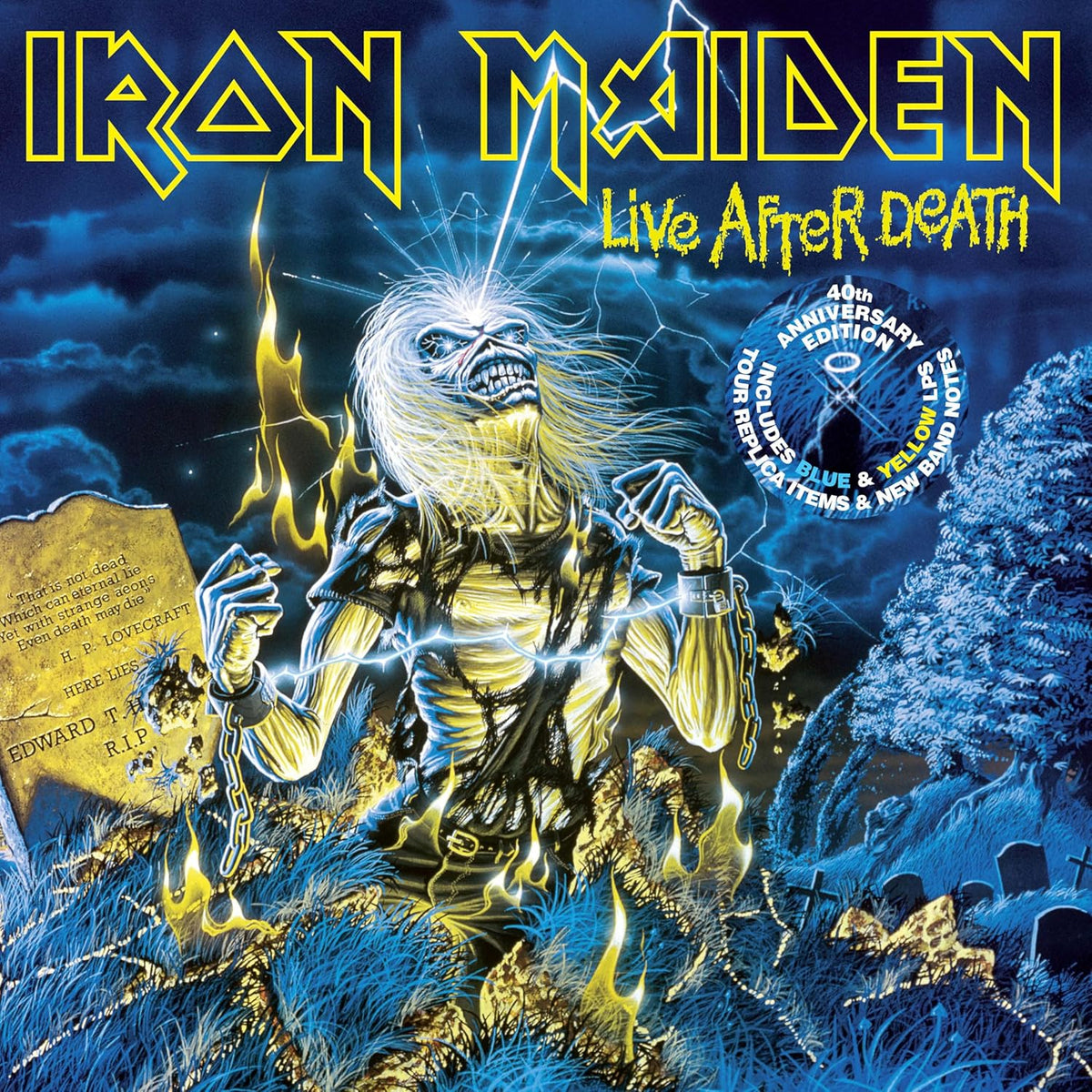 Iron Maiden Live After Death: 40th Anniversary Edition (Limited Collector's Edition, Blue & Yellow Colored Vinyl) (2 Lp's) - Vinyl-Music History