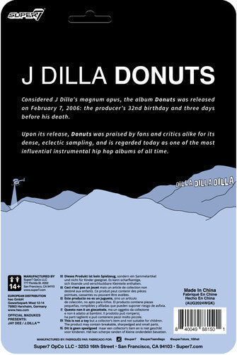 J Dilla - Super7 - J Dilla - ReAction Figures Wv1 - J Dilla (Donuts - Smile Album Cover) (Collectible, Action Figure) |-Music History