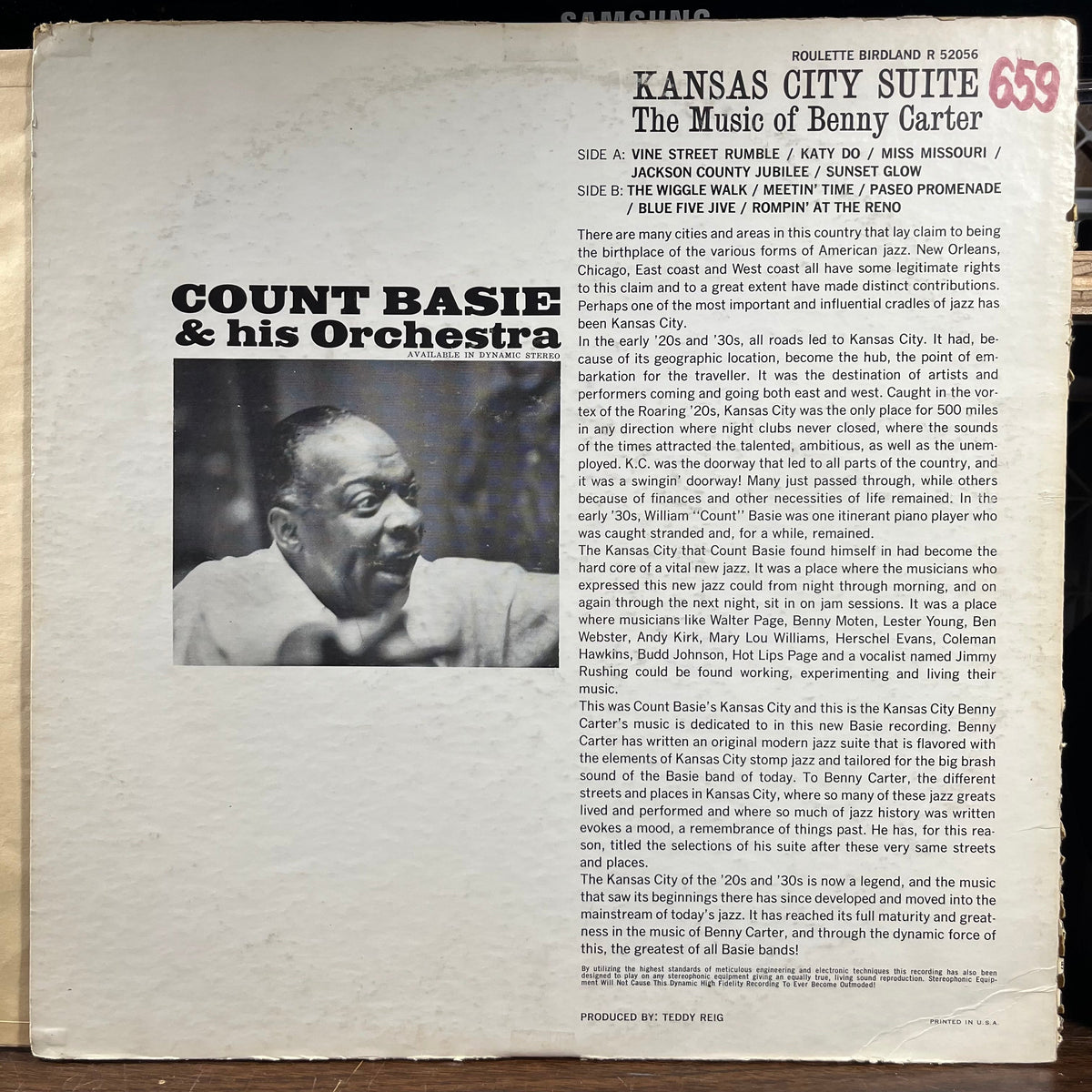 Count Basie Orchestra - Kansas City Suite - The Music Of Benny Carter (LP) | Excellent+ (EX+) Very Good (VG)-Music History