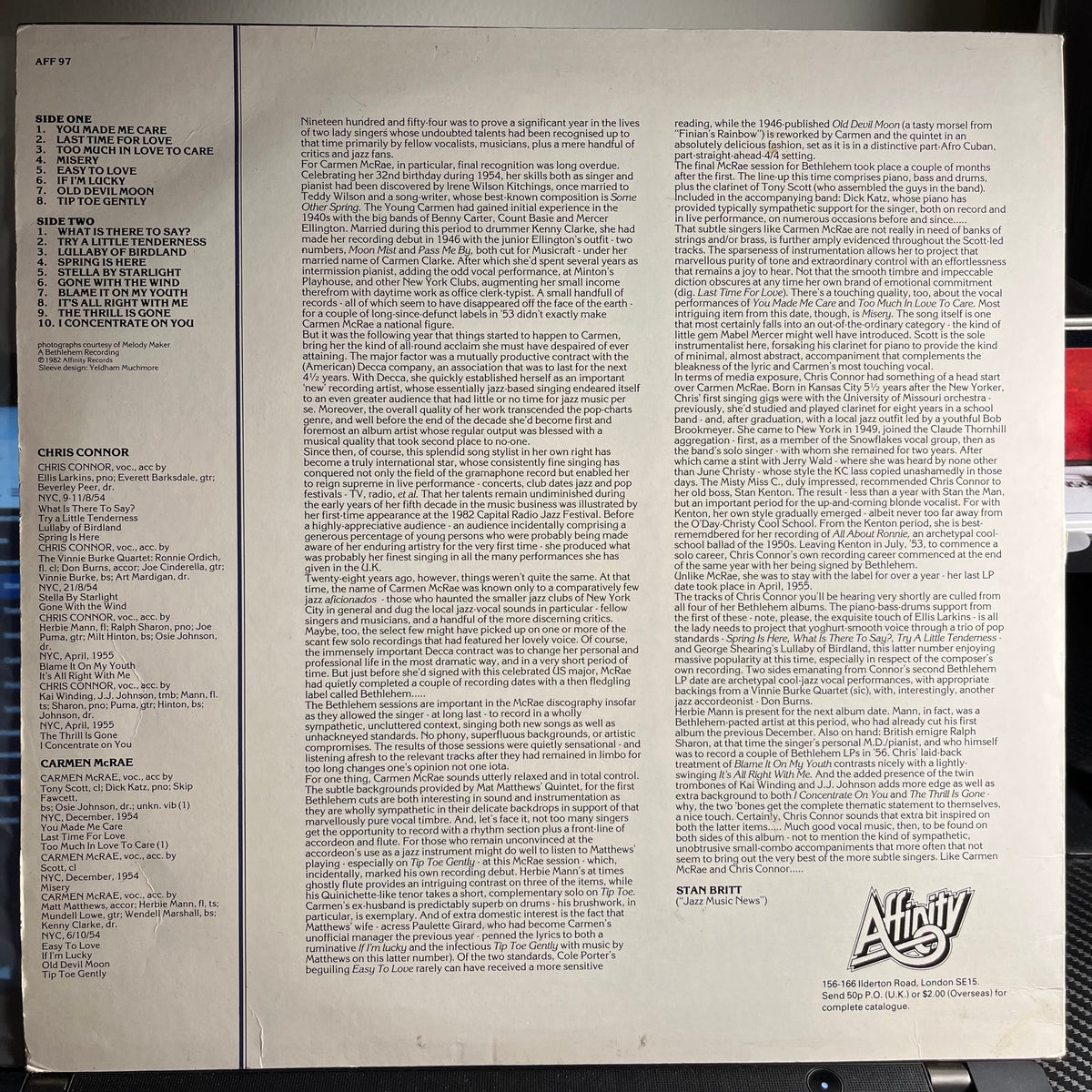 Chris Connor - I Hear Music *UK* | Near Mint (NM) Near Mint (NM)-Music History