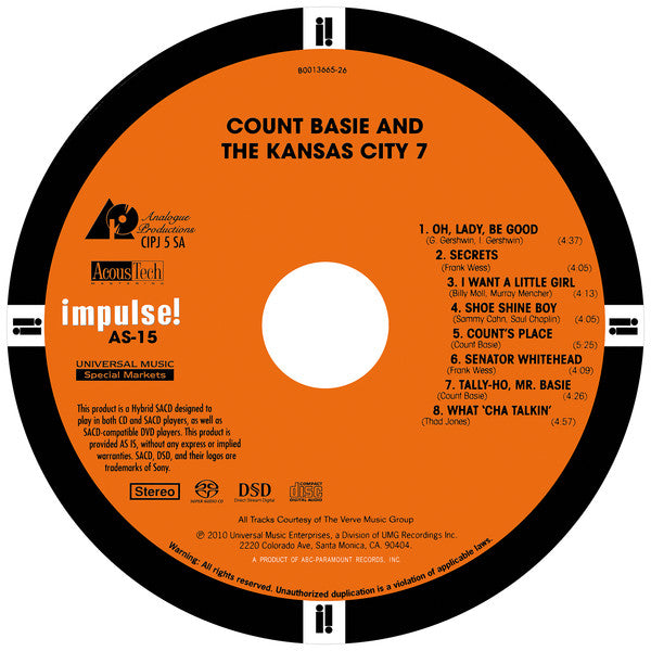 Count Basie And The Kansas City Seven - Count Basie And The Kansas City 7 (SACD) | Near Mint (NM or M-)-Music History