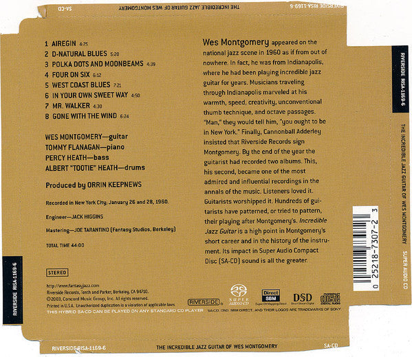 Wes Montgomery - The Incredible Jazz Guitar Of Wes Montgomery (SACD) | Near Mint (NM) Near Mint (NM)-Music History