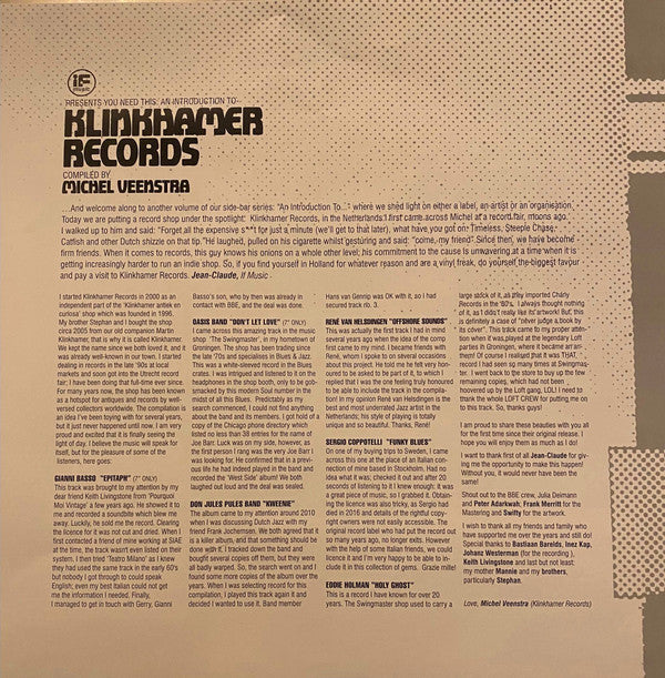 Michel Veenstra - If Music Presents You Need This: An Introduction To Klinkhamer Records | Near Mint (NM) Mint (M)-Music History