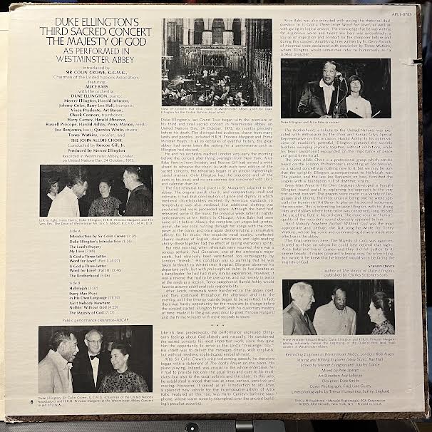 Duke Ellington And His Orchestra - Duke Ellington's Third Sacred Concert, The Majesty Of God, As Performed In Westminster Abbey (VINYL) | Near Mint (NM) Excellent+ (EX+)-Music History