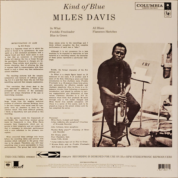 Miles Davis - Kind Of Blue (VINYL LP LEGACY 88697680571) | Near Mint (NM or M-) Near Mint (NM)-Music History