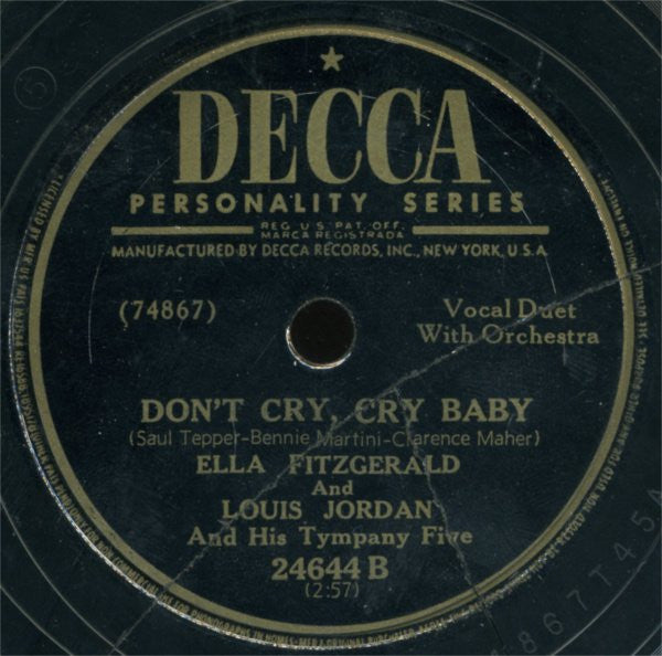Ella Fitzgerald - Baby It's Cold Outside / Don't Cry, Cry Baby (10" 78RPM) | Very Good (VG) Very Good Plus (VG+)-Music History