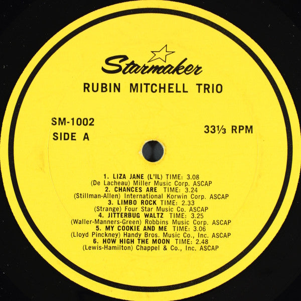 The Rubin Mitchell Trio - The Golden Hands Of Rubin Mitchell | Very Good Plus (VG+) Near Mint (NM)-Music History