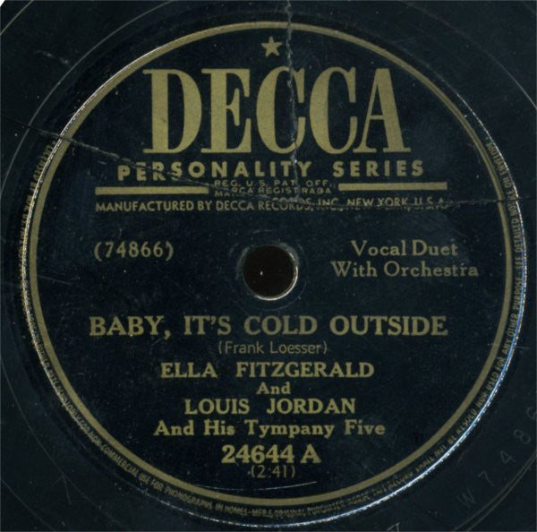 Ella Fitzgerald - Baby It's Cold Outside / Don't Cry, Cry Baby (10" 78RPM) | Very Good (VG) Very Good Plus (VG+)-Music History