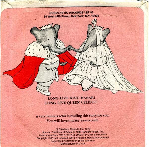 Jean De Brunhoff - The Story Of Babar The Little Elephant | Near Mint (NM) Very Good Plus (VG+)-Music History