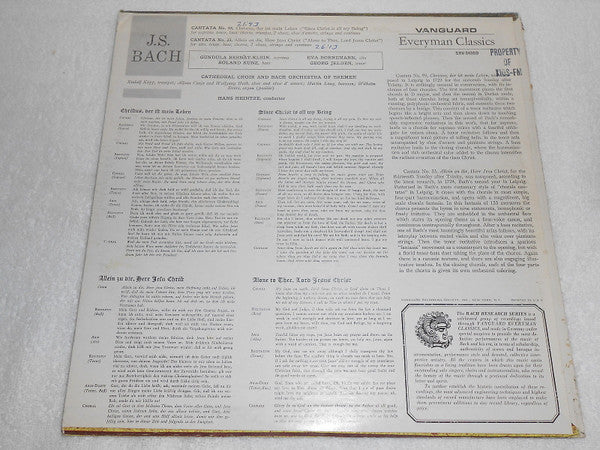 Cantata No. 95, Cantata No. 33 | Near Mint (NM) Very Good Plus (VG+)-Music History