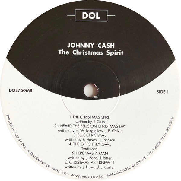 Johnny Cash The Christmas Spirit DOL LP, Album, RE, Red Mint (M) Mint (M)-Music History