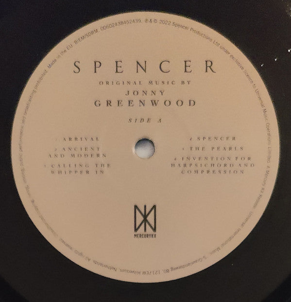Jonny Greenwood - Spencer (Original Motion Picture Soundtrack) | Mint (M) Mint (M)-Music History