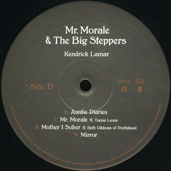 Kendrick Lamar Mr. Morale & The Big Steppers pgLang, Top Dawg Entertainment, Aftermath Entertainment, Interscope Records 2xLP, Album, 180 Mint (M) Mint (M)-Music History