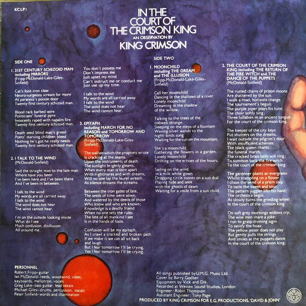 King Crimson - In The Court Of The Crimson King | Mint (M) Mint (M)-Music History