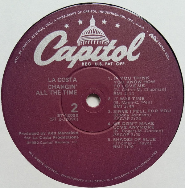 La Costa - Changin' All The Time | Near Mint (NM) Near Mint (NM)-Music History