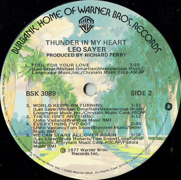 Leo Sayer - Thunder In My Heart | Near Mint (NM) Very Good Plus (VG+)-Music History