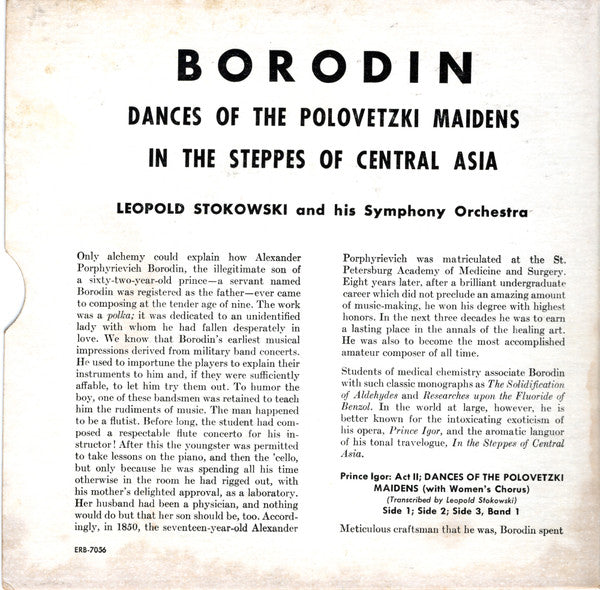 Leopold Stokowski - Dances Of The Polovetzki Maidens / In The Steppes Of Central Asia *2X7"* | Near Mint (NM) Near Mint (NM)-Music History