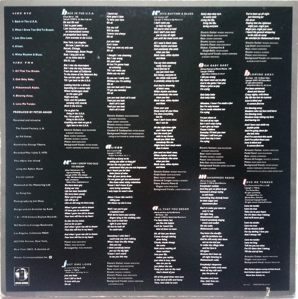 Linda Ronstadt - Living In The USA | Near Mint (NM) Very Good Plus (VG+)-Music History