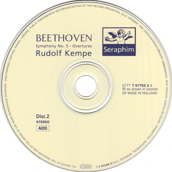 Ludwig van Beethoven, Rudolf Kempe - Symphonies Nos. 1 ⬥ 3 "Eroica" ⬥ 5 (CD) | Near Mint (NM) Near Mint (NM)-Music History