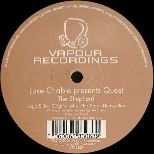 Luke Chable Presents Quest The Shepherd Vapour Recordings 12" Very Good Plus (VG+) Generic-Music History